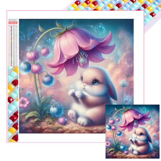 Diamond Painting - Full Square - Rabbit Under The Flowers (30*30CM)