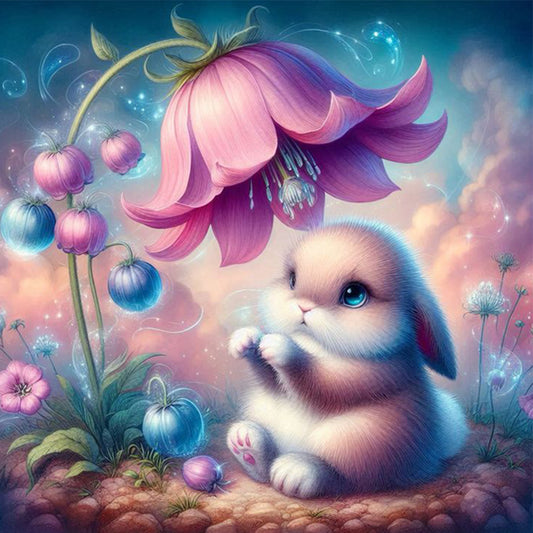 Diamond Painting - Full Square - Rabbit Under The Flowers (30*30CM)