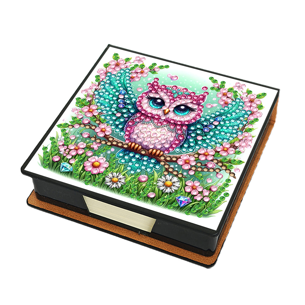 Birds Leather Diamond Art Note Box with 150 Sheets of Paper for Adults Beginners