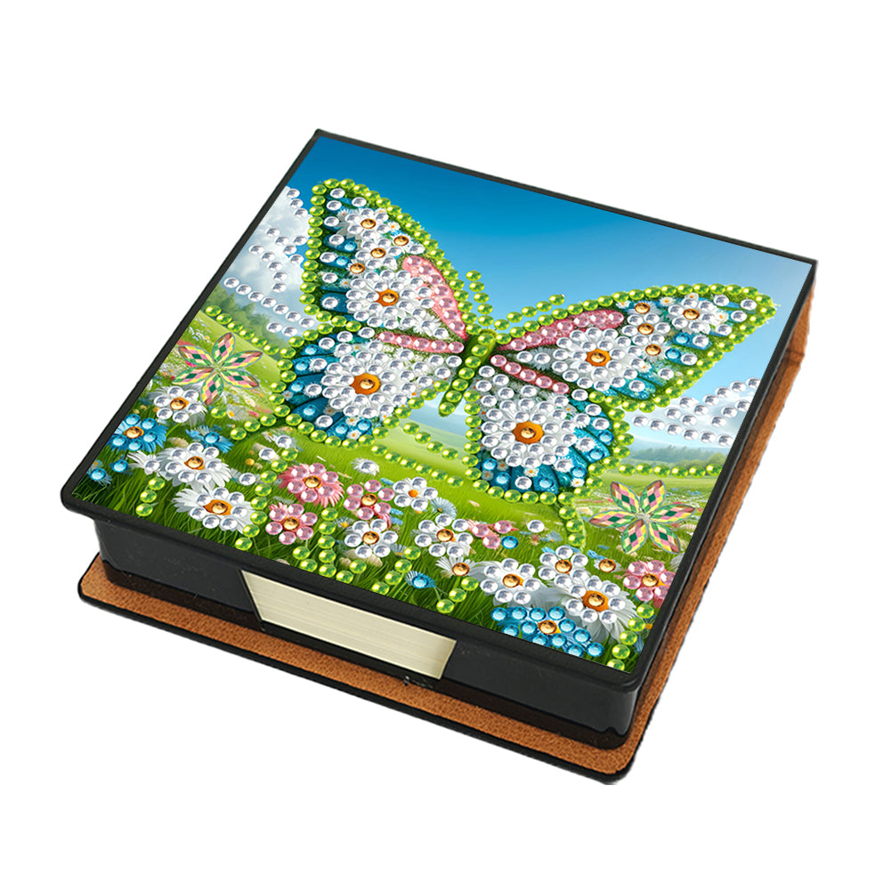 Birds Leather Diamond Art Note Box with 150 Sheets of Paper for Adults Beginners