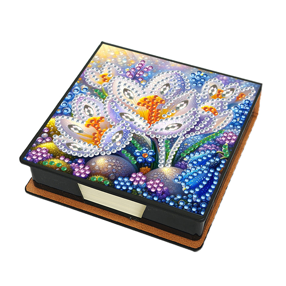Birds Leather Diamond Art Note Box with 150 Sheets of Paper for Adults Beginners