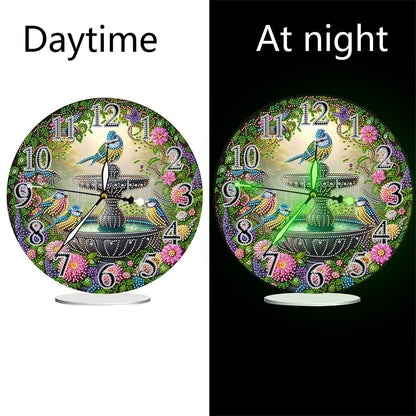 Acrylic Special Shape Garden Bird 5D Diamond Painting Clock Art Craft for Adults