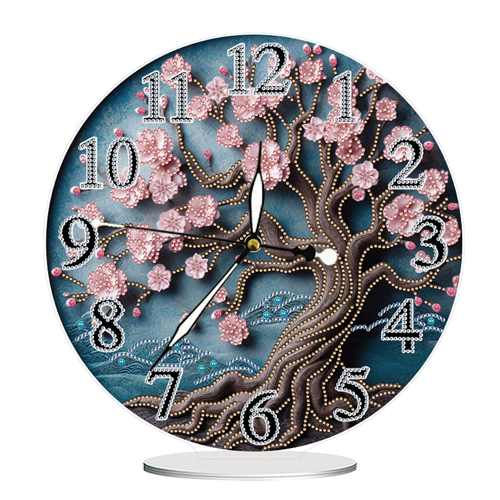 Acrylic Special Shape Tree Of Life 5D Diamond Painting Clock Art Craft for Adult