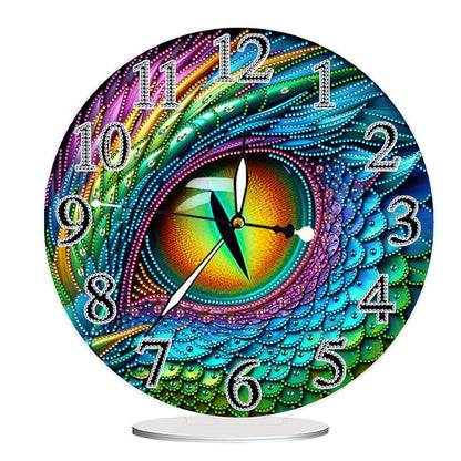 Acrylic Special Shape Dragon Eye 5D Diamond Painting Clock Art Craft for Adults