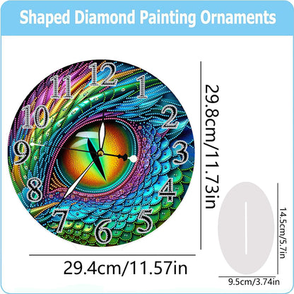 Acrylic Special Shape Dragon Eye 5D Diamond Painting Clock Art Craft for Adults