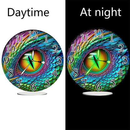 Acrylic Special Shape Dragon Eye 5D Diamond Painting Clock Art Craft for Adults