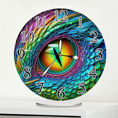 Acrylic Special Shape Dragon Eye 5D Diamond Painting Clock Art Craft for Adults