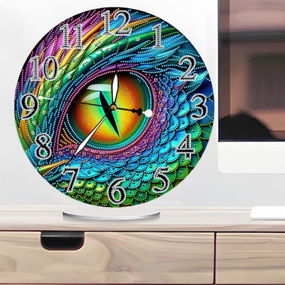 Acrylic Special Shape Dragon Eye 5D Diamond Painting Clock Art Craft for Adults