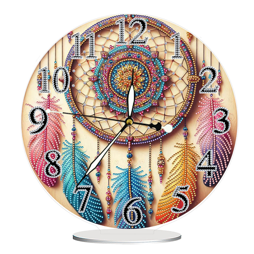 Acrylic Special Shape Dream Catcher 5D Diamond Painting Clock Art Craft