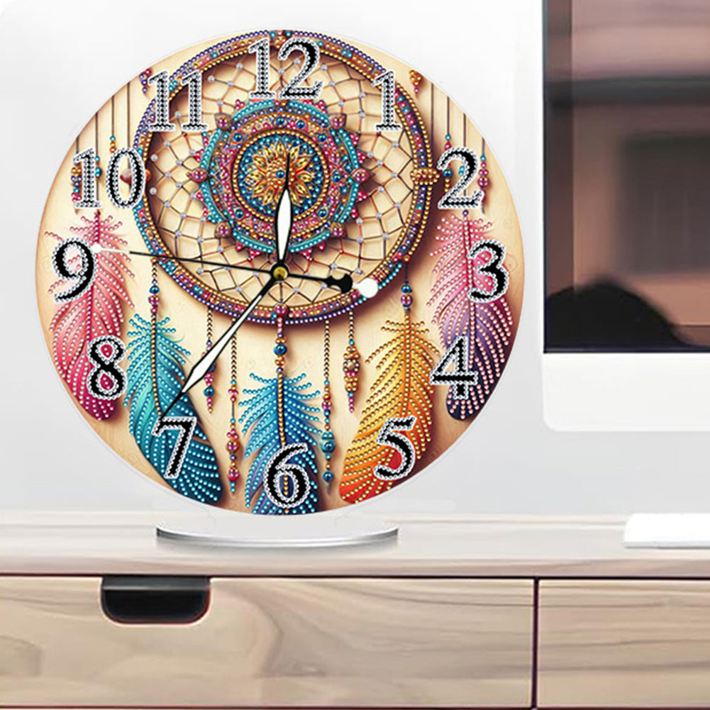 Acrylic Special Shape Dream Catcher 5D Diamond Painting Clock Art Craft