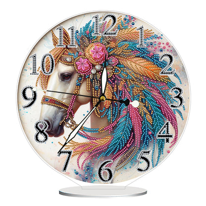 Acrylic Special Shape Horse 5D Diamond Painting Clock Art Craft for Adults