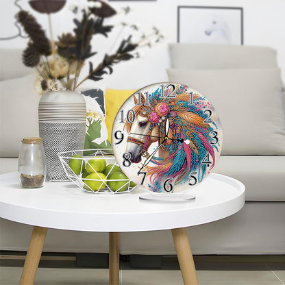 Acrylic Special Shape Horse 5D Diamond Painting Clock Art Craft for Adults