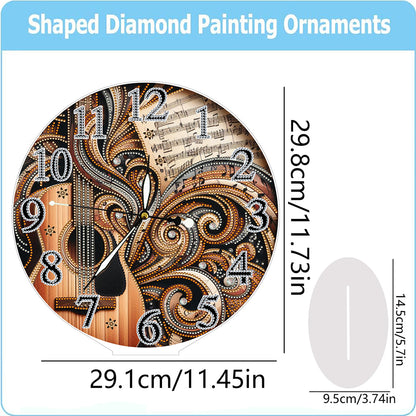 Acrylic Special Shape Piano Sheet Music 5D Diamond Painting Clock Art Craft