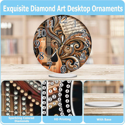 Acrylic Special Shape Piano Sheet Music 5D Diamond Painting Clock Art Craft