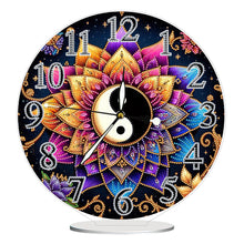 Load image into Gallery viewer, Acrylic Special Shape Yin Yang Lotus 5D Diamond Painting Clock Art Craft
