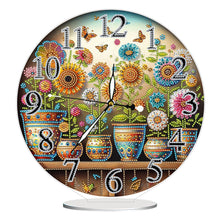 Load image into Gallery viewer, Acrylic Special Shape Garden Potted Plant 5D Diamond Painting Clock Art Craft
