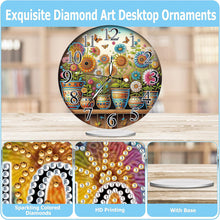 Load image into Gallery viewer, Acrylic Special Shape Garden Potted Plant 5D Diamond Painting Clock Art Craft
