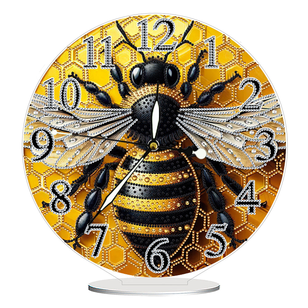 Acrylic Special Shape Bee 5D Diamond Painting Clock Art Craft for Adults