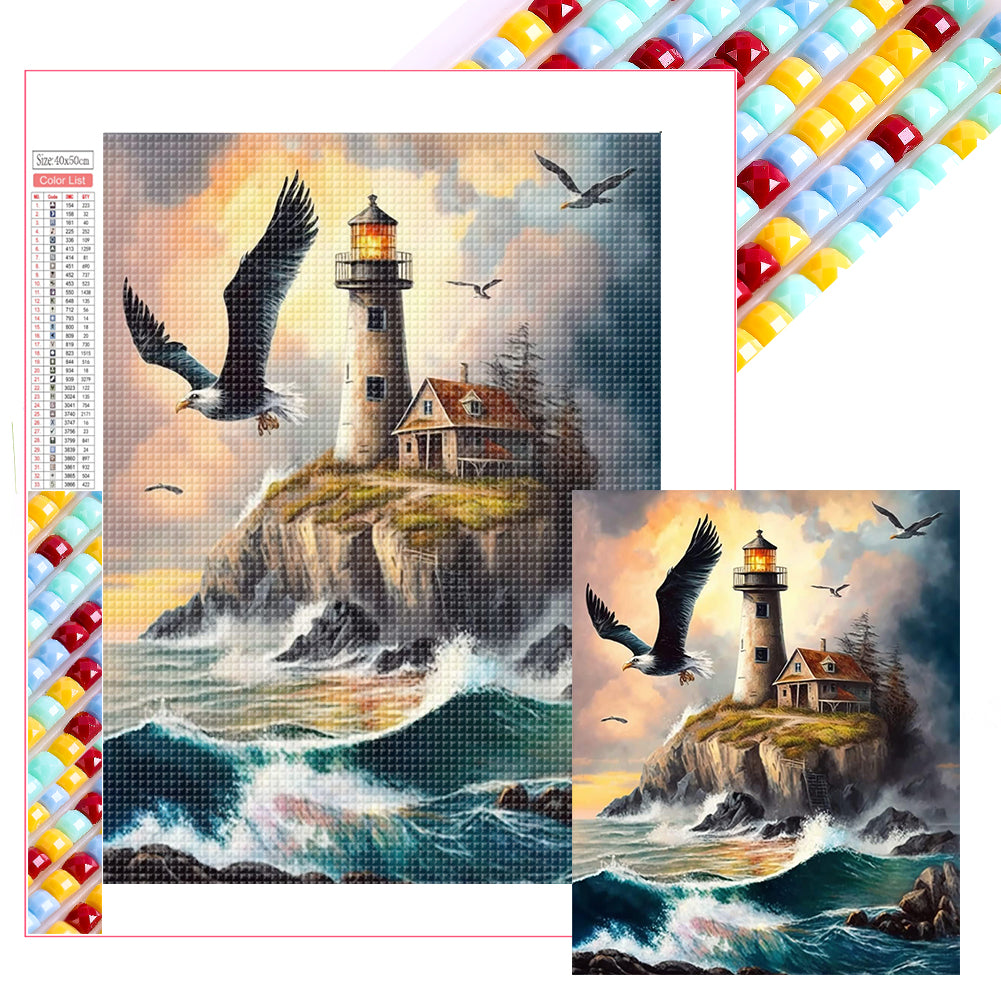 Diamond Painting - Full Square - Lighthouse By The Sea (40*50CM)