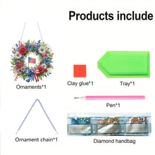 Load image into Gallery viewer, Independence Day Wreath DIY Diamond Painting Art Pendant Kit for Art Crafts
