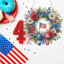 Load image into Gallery viewer, Independence Day Wreath DIY Diamond Painting Art Pendant Kit for Art Crafts
