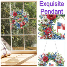 Load image into Gallery viewer, Independence Day Wreath DIY Diamond Painting Art Pendant Kit for Art Crafts

