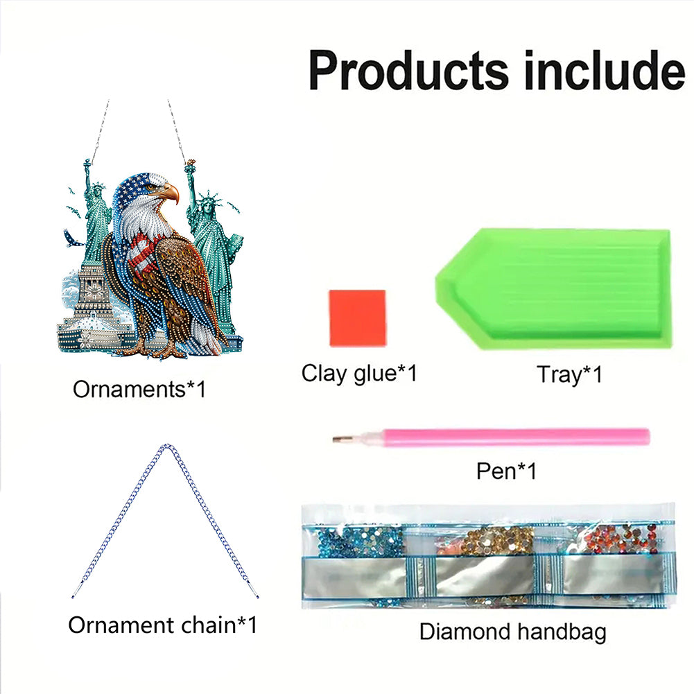 Independence Day Eagle DIY Diamond Painting Art Pendant Kit for Art Crafts