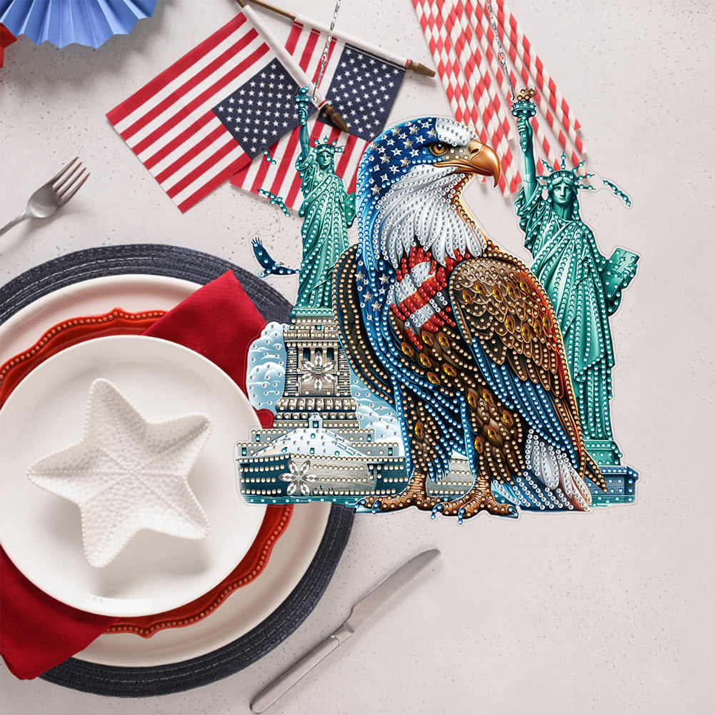 Independence Day Eagle DIY Diamond Painting Art Pendant Kit for Art Crafts