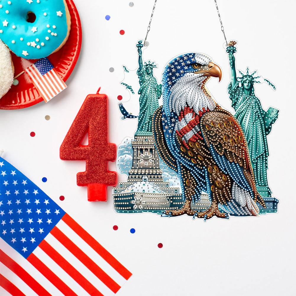 Independence Day Eagle DIY Diamond Painting Art Pendant Kit for Art Crafts