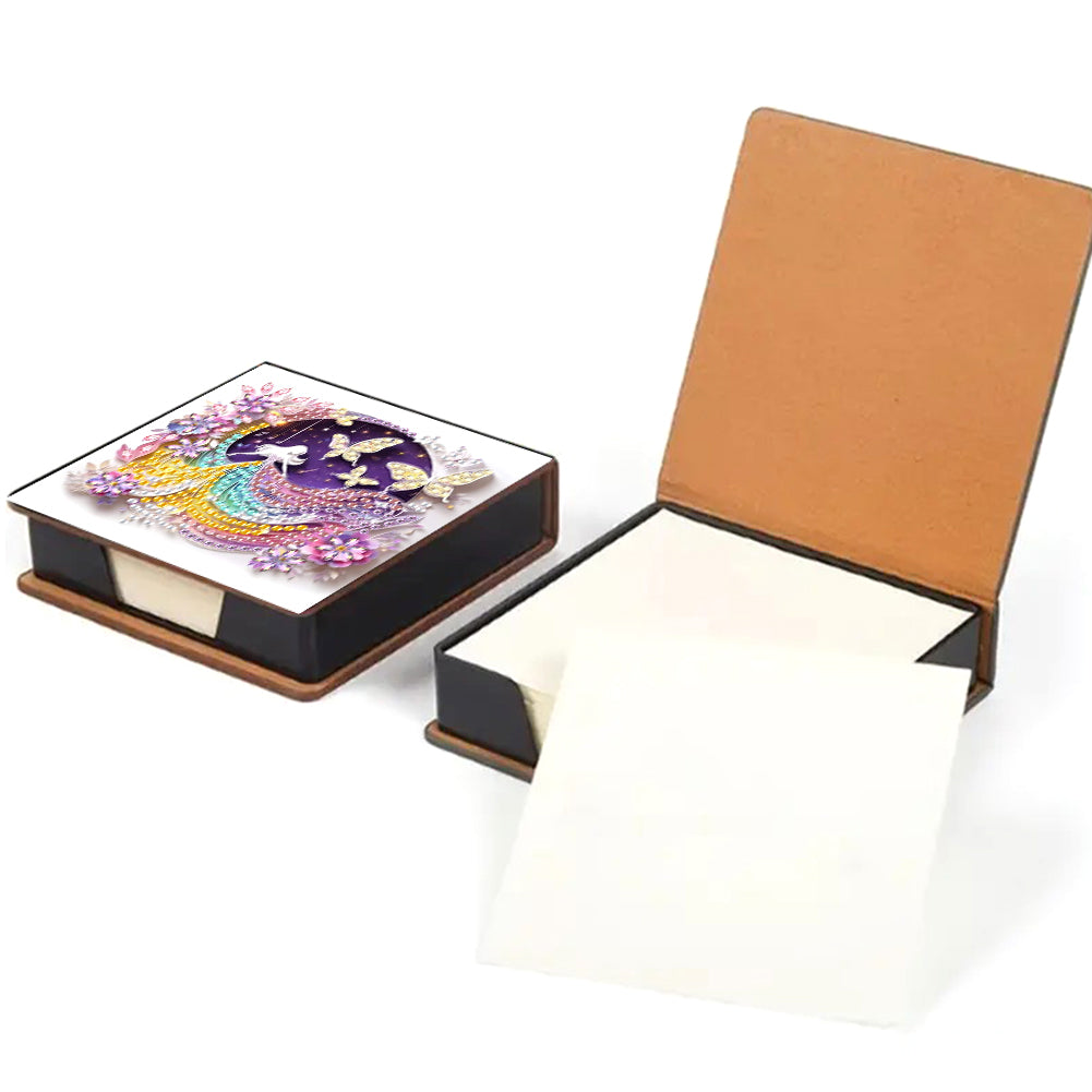 Leather Girl Diamond Painting Notecard Box Rhinestones Post It Dispenser