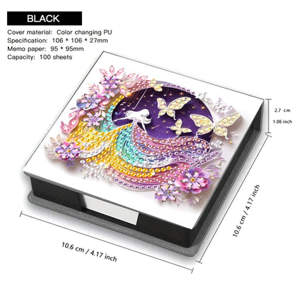 Leather Girl Diamond Painting Notecard Box Rhinestones Post It Dispenser