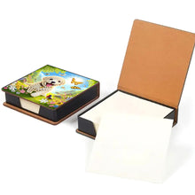 Load image into Gallery viewer, Leather Dog Diamond Painting Notecard Box Rhinestones Post It Dispenser

