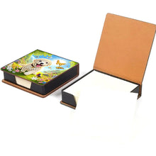 Load image into Gallery viewer, Leather Dog Diamond Painting Notecard Box Rhinestones Post It Dispenser
