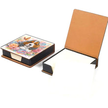 Load image into Gallery viewer, Leather Dog Diamond Painting Notecard Box Rhinestones Post It Dispenser
