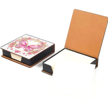Load image into Gallery viewer, Leather Butterfly Diamond Painting Notecard Box Rhinestones Post It Dispenser

