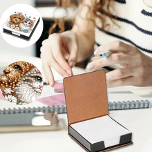Load image into Gallery viewer, Leather Dog Cat Diamond Painting Notecard Box Rhinestones Post It Dispenser
