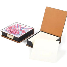 Load image into Gallery viewer, Leather Flowers Bird Diamond Painting Notecard Box Rhinestones Post It Dispenser
