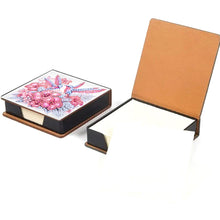Load image into Gallery viewer, Leather Flowers Bird Diamond Painting Notecard Box Rhinestones Post It Dispenser
