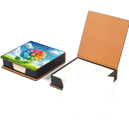 Leather Flowers Diamond Painting Notecard Box Rhinestones Post It Dispenser