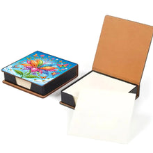 Load image into Gallery viewer, Leather Flowers Diamond Painting Notecard Box Rhinestones Post It Dispenser
