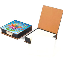 Load image into Gallery viewer, Leather Flowers Diamond Painting Notecard Box Rhinestones Post It Dispenser
