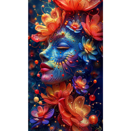AB Diamond Painting - Full Round - Mysterious Flower Girl (40*70CM)