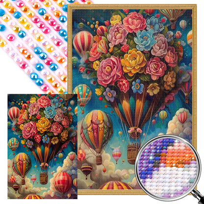 AB Diamond Painting - Full Round - Flower Balloon In The Sky (40*60CM)