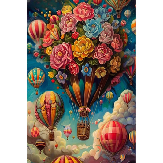 AB Diamond Painting - Full Round - Flower Balloon In The Sky (40*60CM)