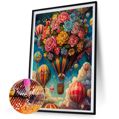 AB Diamond Painting - Full Round - Flower Balloon In The Sky (40*60CM)