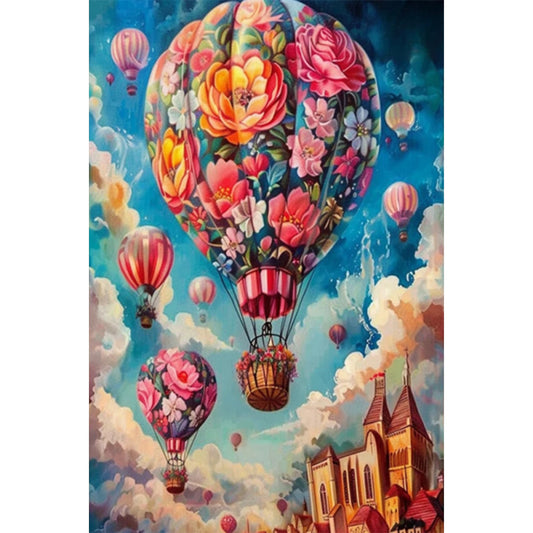AB Diamond Painting - Full Round - Flower Balloon In The Sky (40*60CM)