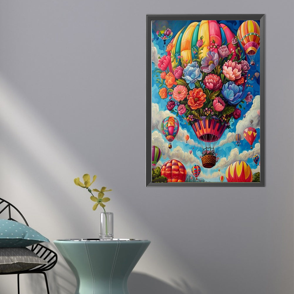 AB Diamond Painting - Full Round - Flower Balloon In The Sky (40*60CM)