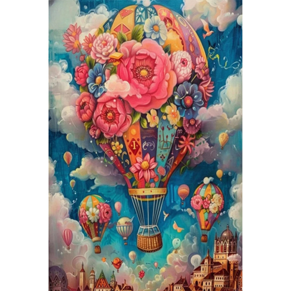 AB Diamond Painting - Full Round - Flower Balloon In The Sky (40*60CM)