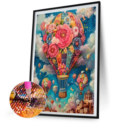 AB Diamond Painting - Full Round - Flower Balloon In The Sky (40*60CM)