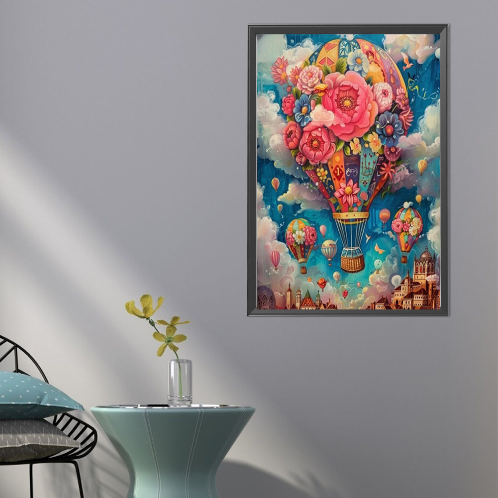AB Diamond Painting - Full Round - Flower Balloon In The Sky (40*60CM)